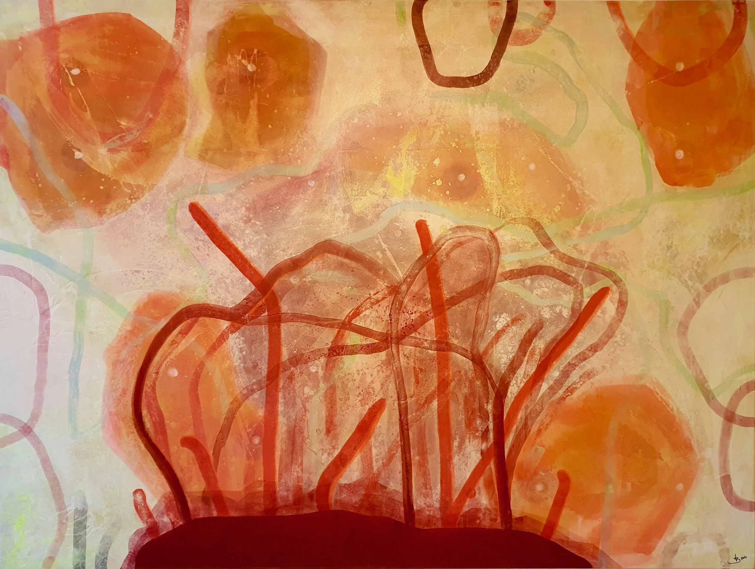 Replacement landscape red. Acrylic, oil, ink on canvas. 150x200cm. 2020.jpeg