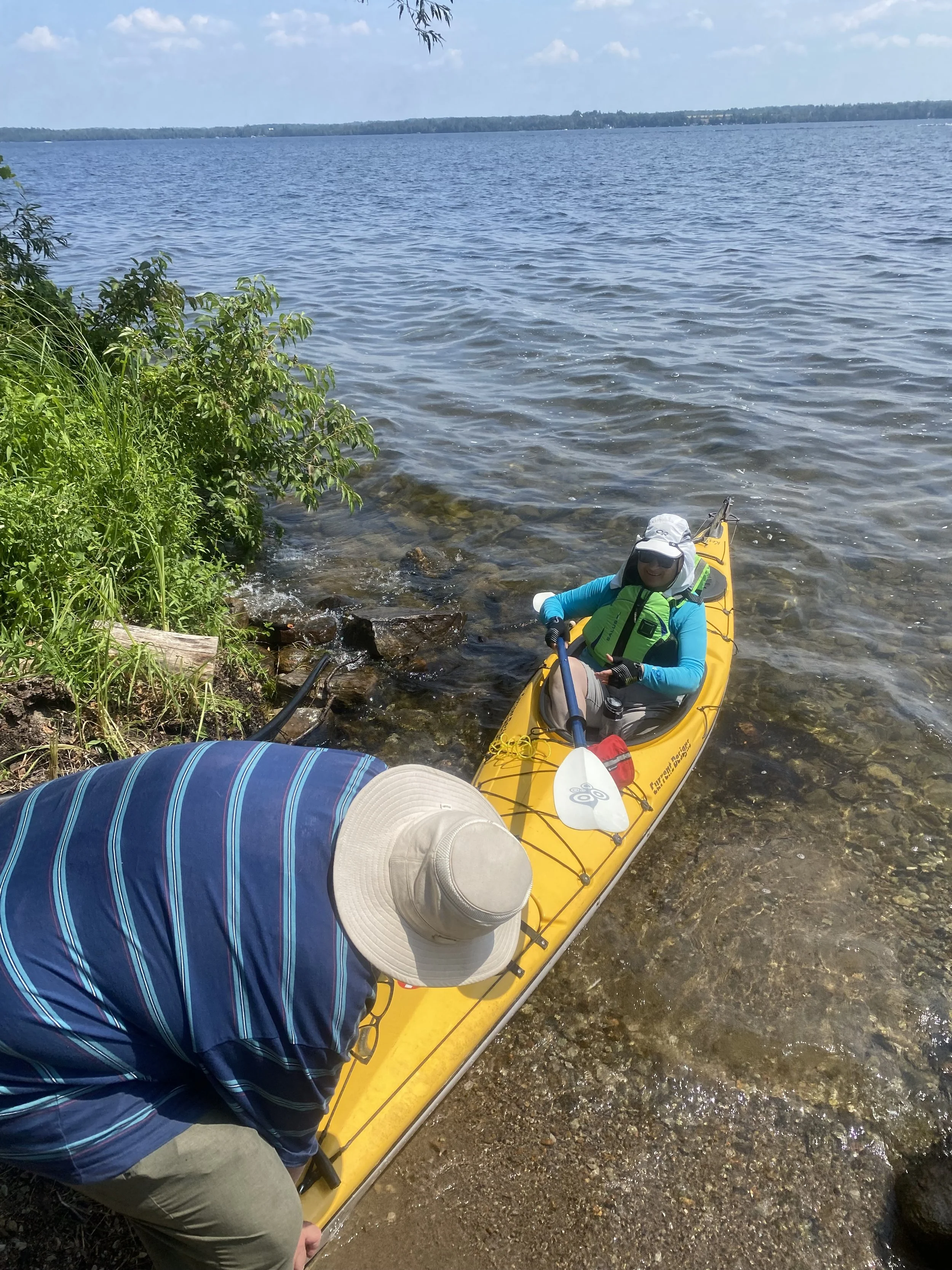 Plucky Granny paddles her kayak through Lock 35, Lock 34 and Lock 32