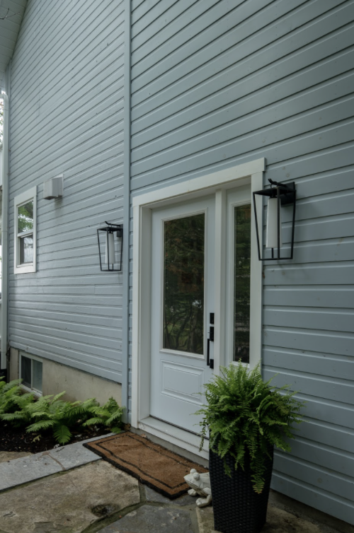 Exterior lighting is equally important to set the tone for your home or cottage design style. Lights flanking an entry provide functional light but also present an opportunity to build a decorative and welcoming entry. 