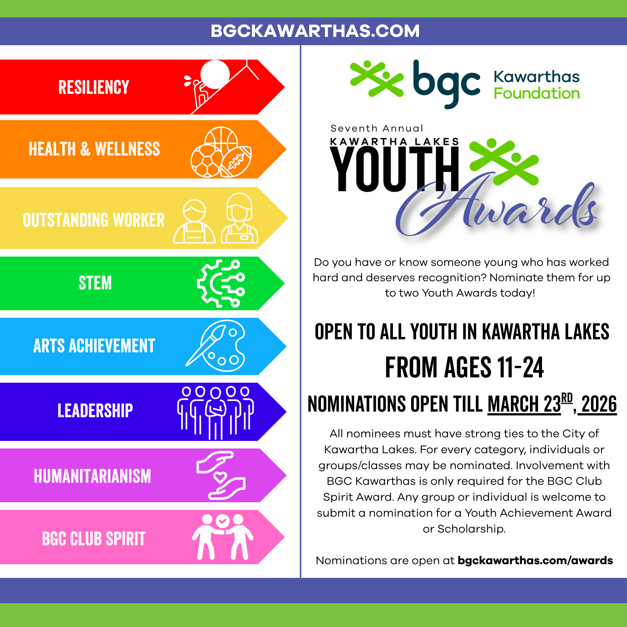 BGC Kawarthas Youth Awards Accepting Nominations