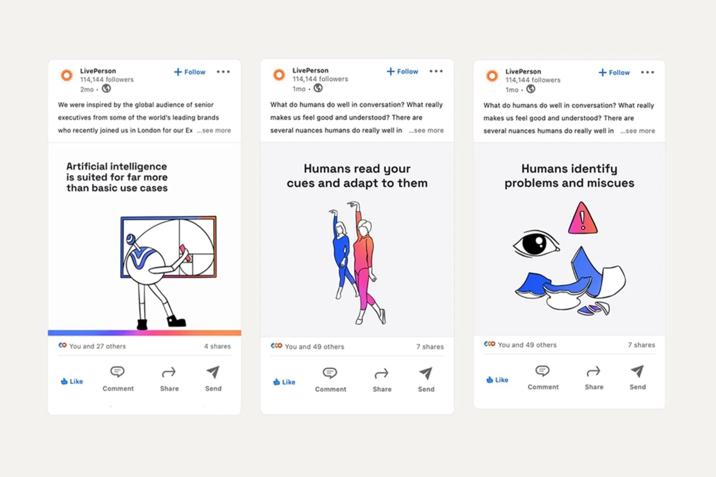 Tech: Liveperson, social media illustrations