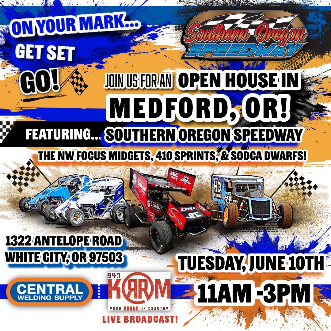 Visit us for a COOL event - at our Medford, OR location! 😎🏎🏁

Join us for our Open House, featuring Southern Oregon Speedway, with special attractions including the NW Focus Midgets, 410 Sprints, and the SODCA Dwarfs! Plus, we&rsquo;ll have a LIVE