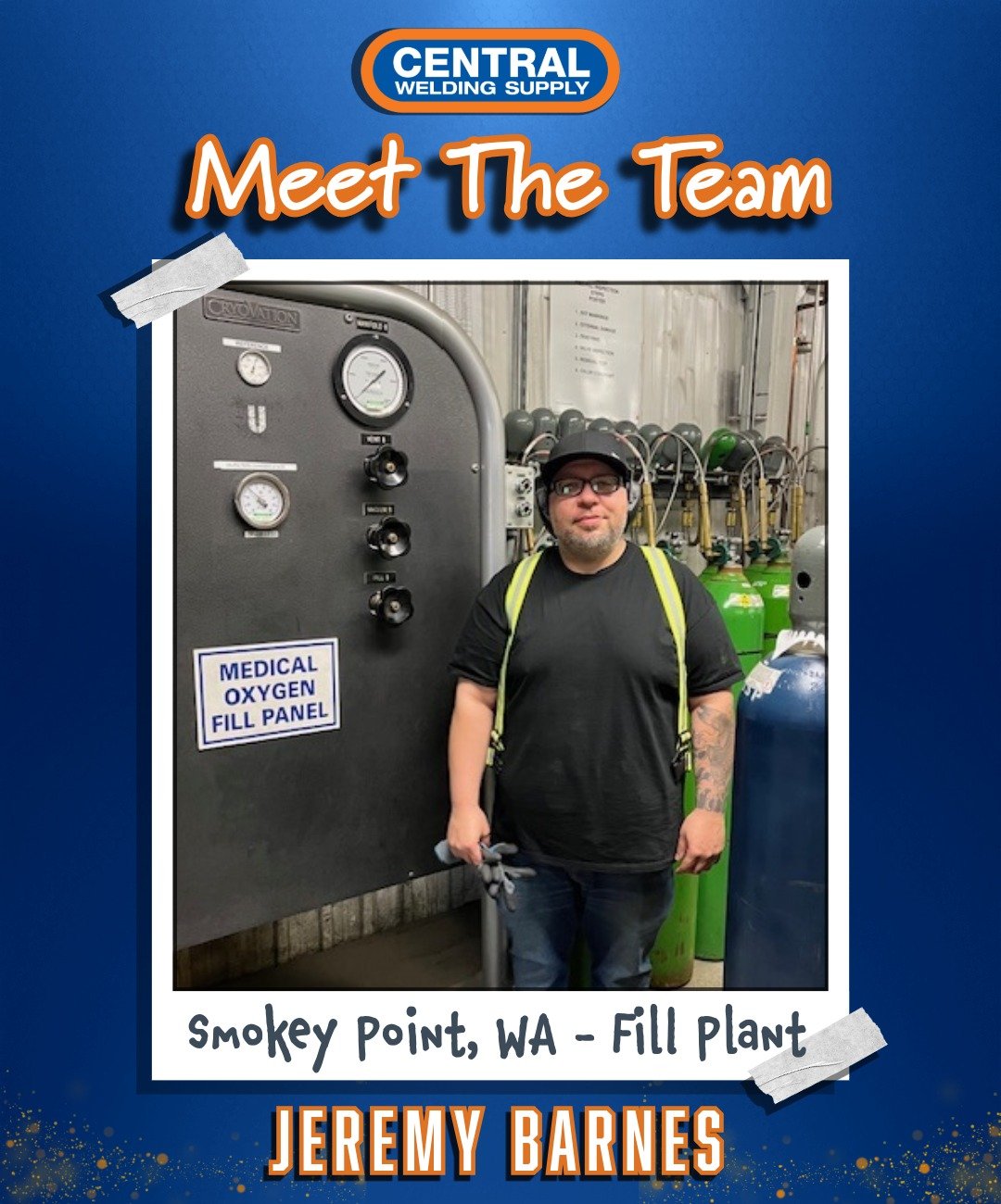 Meet The Team Monday!

Meet Jeremy Barnes from our Smokey Point, WA location!💙🧡

Jeremy has been a valued member of the CWS family for 7.5 years! As a medical gas filler in our Fill Plant, he plays a vital role in ensuring our customers receive the