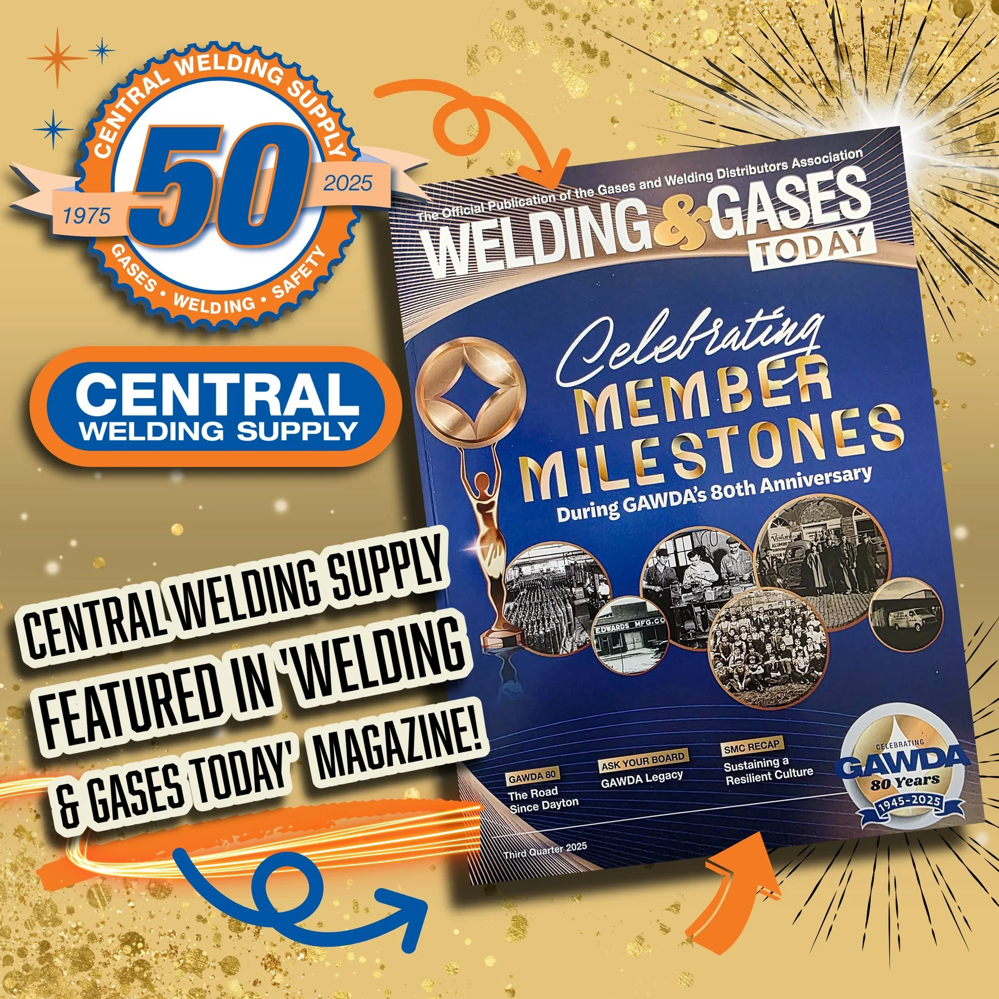 Wow, look who made it into the 'Celebrating Member Milestones' edition of 'Welding &amp; Gases Today'! How exciting is that!?🤩🙌✨

THANK YOU to all who got us here! 

Here&rsquo;s to an amazing 50 YEARS in the industry&mdash;and here&rsquo;s to many