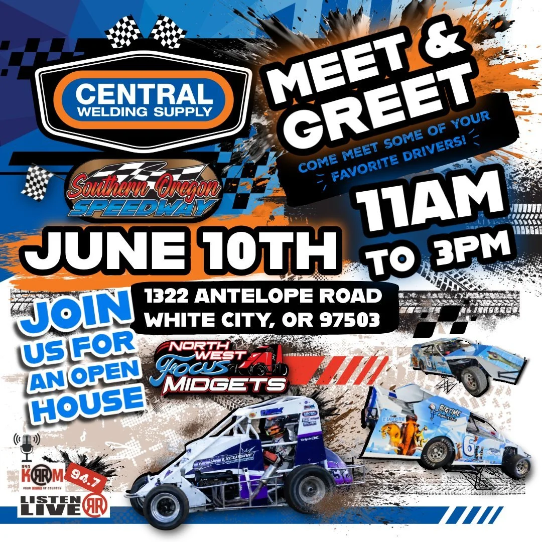 Head on over TODAY, June 10th, for an OPEN HOUSE event - at our Medford store location! 📣💙🧡

🕚11AM - 3PM

📍1322 Antelope Road
White City, OR 97503
https://www.centralwelding.com/medford

Come Meet &amp; Greet some of your favorite race car drive