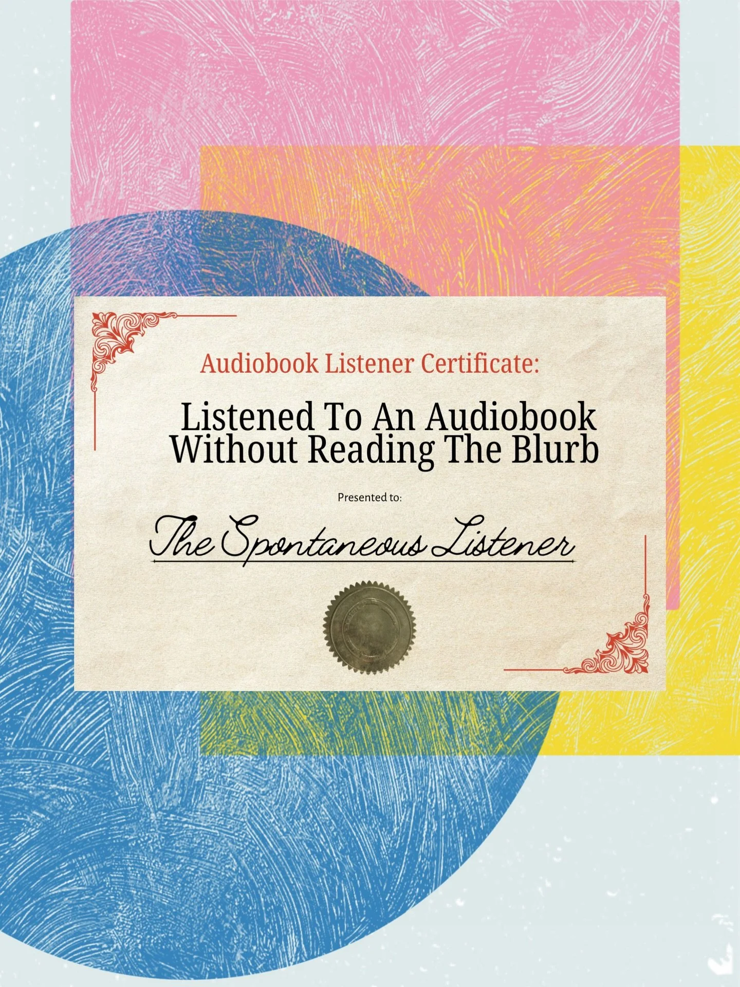 Now presenting these audiobook listener certifications - which ones are you awarding yourself? 

Print them out and put &lsquo;em on your wall 😘