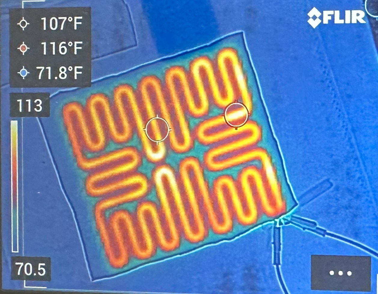 Loomia Heating Fabric Thermal Image