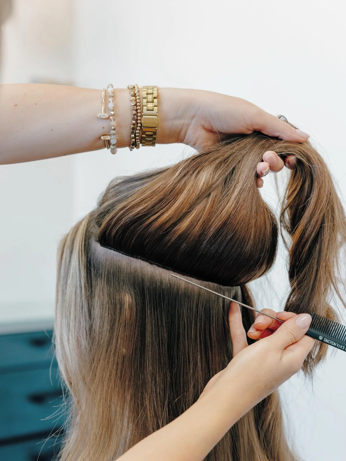 If healthy hair is the goal, the details MATTER ✨

&mdash;Keeping my sections clean will ensure a clean grow out you don&rsquo;t have to work to hide. 
&mdash;Removing any little hairs caught underneath your row when we flip it up will ensure your ex