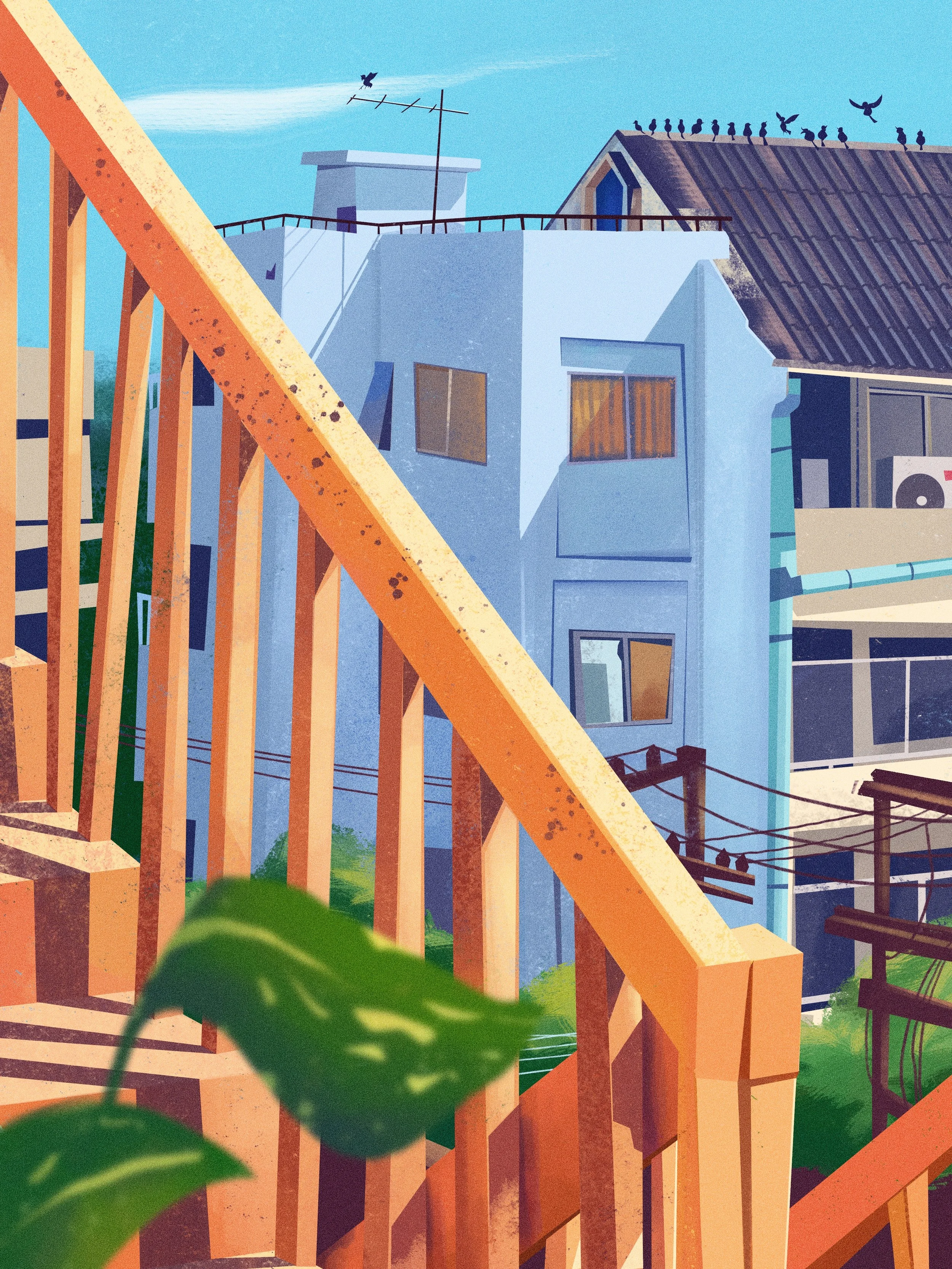 Cinematic Illustration Study 003 - Apartment in Thailand