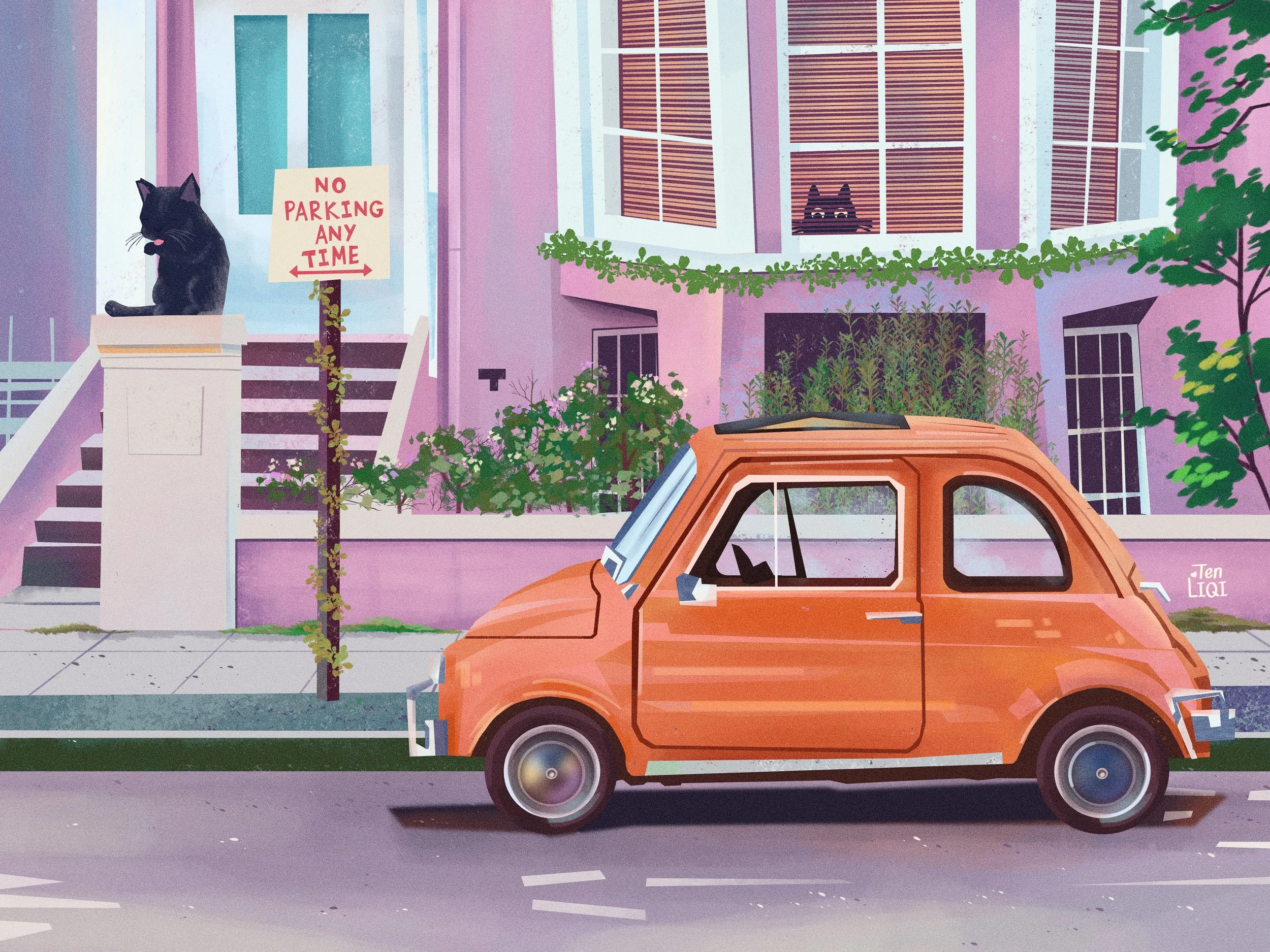 Cinematic Illustration Study 002 - Suspicious Car