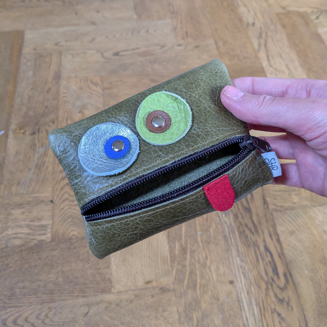 Leather monster purse