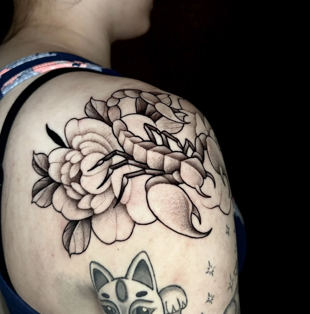 Loved making this scorpion piece! Thanks Jess 🖤✨
Done @9lives.tattoo