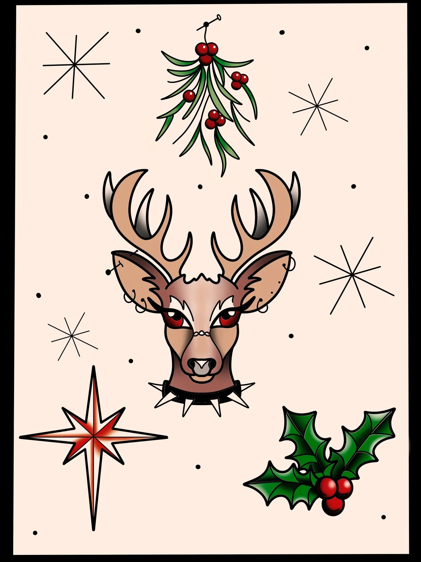 December is here! Voil&agrave; some flash to celebrate 🎄 $80-200 🎄 DM me! 

@9lives.tattoo 

#charlottetattoos #charlottetattooartist #december #decembertattoo