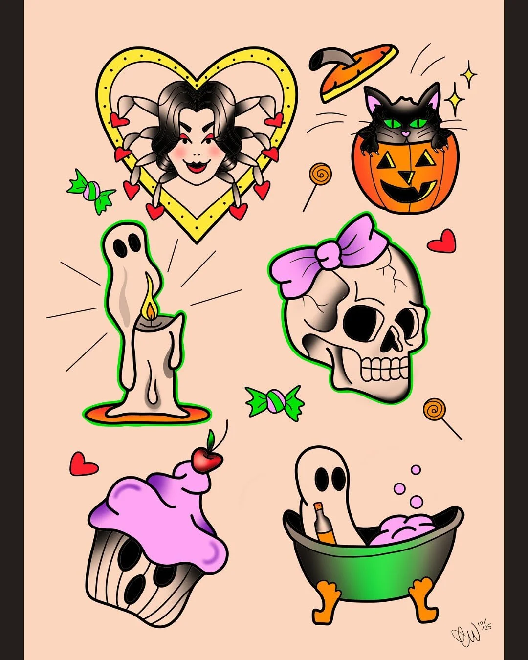 October flash I made for u ✨ $60-120 apprentice rate ~ DM moi to book 🎃👻🕷️