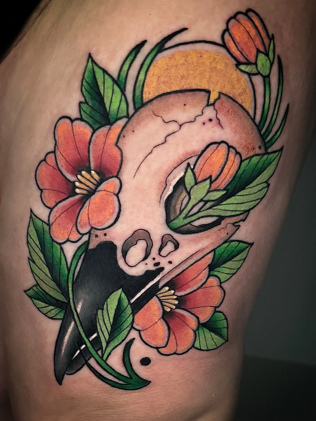 Happy holidays!🎁
Check out this bird skull that Beth picked from my pre-drawn flash💀🌸 Thank you for the trust!!
I have a few days open for January!
Dm me or use the link in my bio✨

#tattoo #trending #tattoooftheday #charlottenc #neotraditionaltat