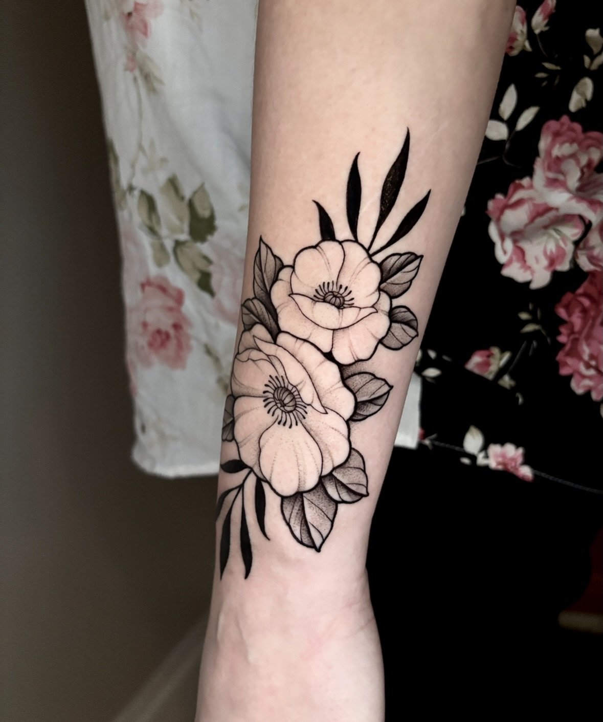 August birth flower taken 🤍 I still have July, September, and October! (and working on drawing the rest of the months)
Done @9lives.tattoo 
#tattoo #charlottetattoo #charlotte #flowertattoo #birthflower