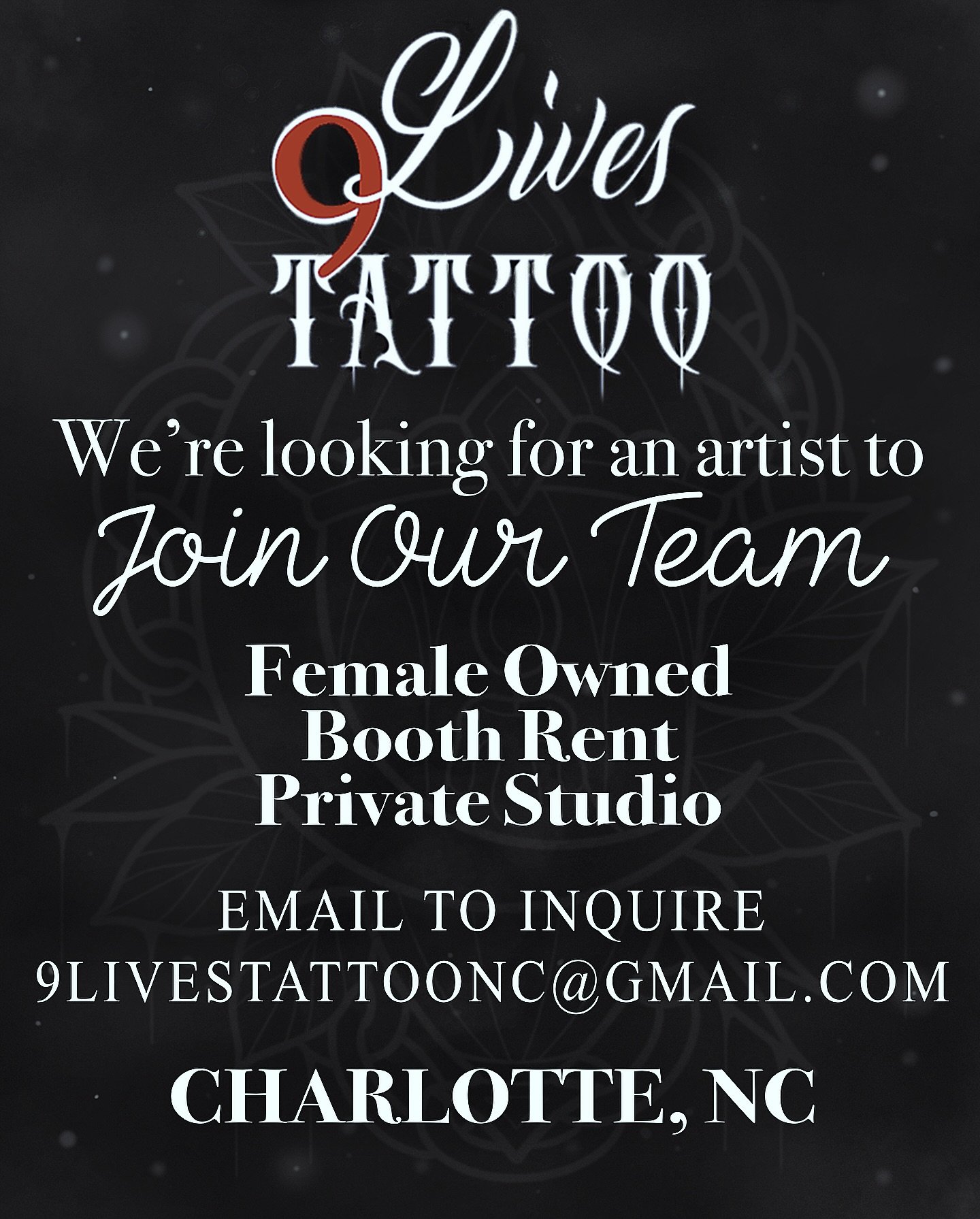 We&rsquo;re a female-owned private tattoo studio that offers a relaxed, welcoming, and safe vibe.
We&rsquo;re currently seeking a passionate artist to join our team. We offer booth rent and a flexible schedule, so you can make your art and your hours