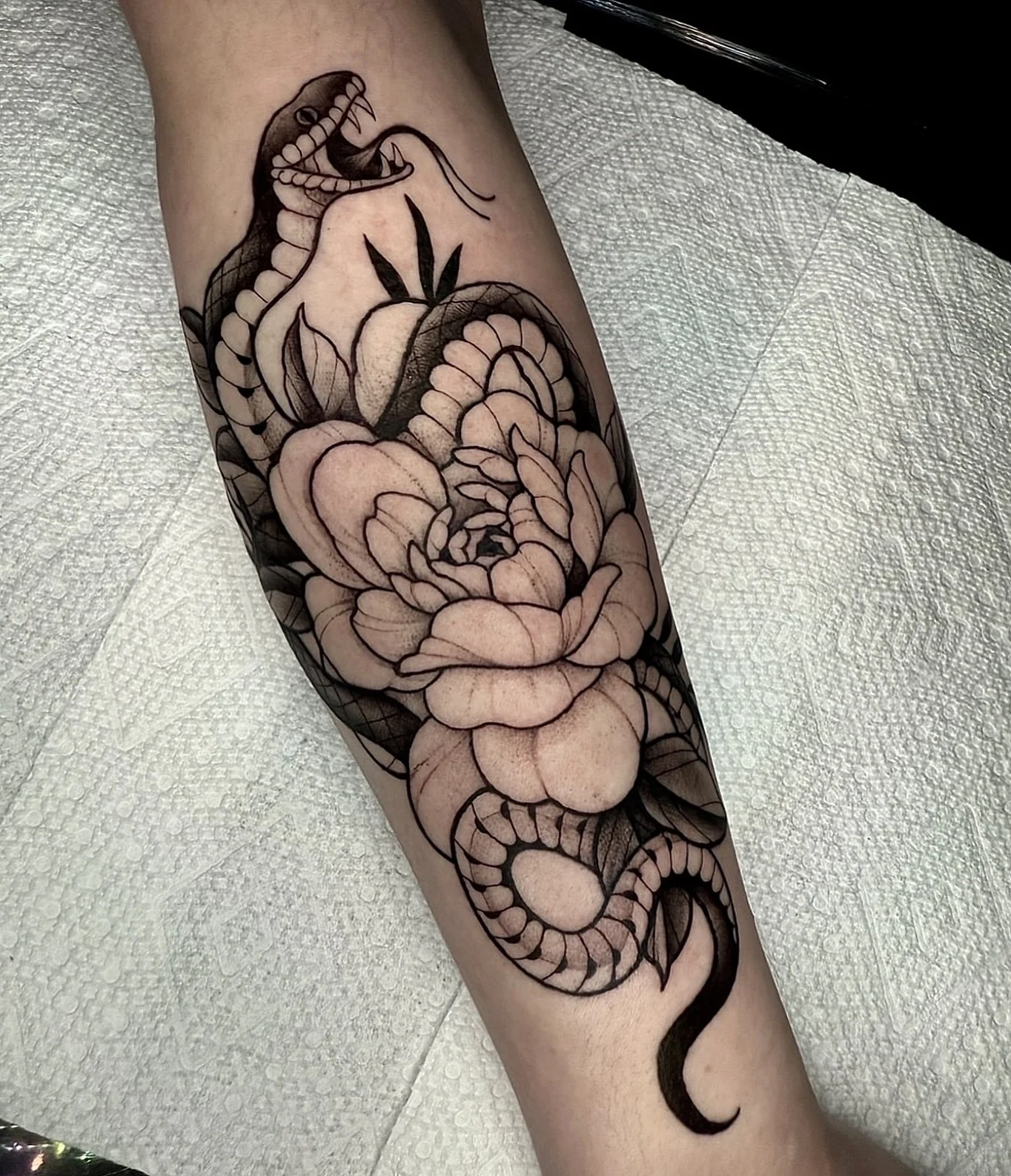 By @tattoosbysavannah 
✨Visit 9livestattoonc.com to book✨

#tattoos #tattooed #tattooshop #tattooist #tattooartist #tattooart #art #tattooinspiration #ink #snaketattoo #flowertattoo #tattooedgirl #tattooedmen #blackandgrey #linework #charlottenc #tat