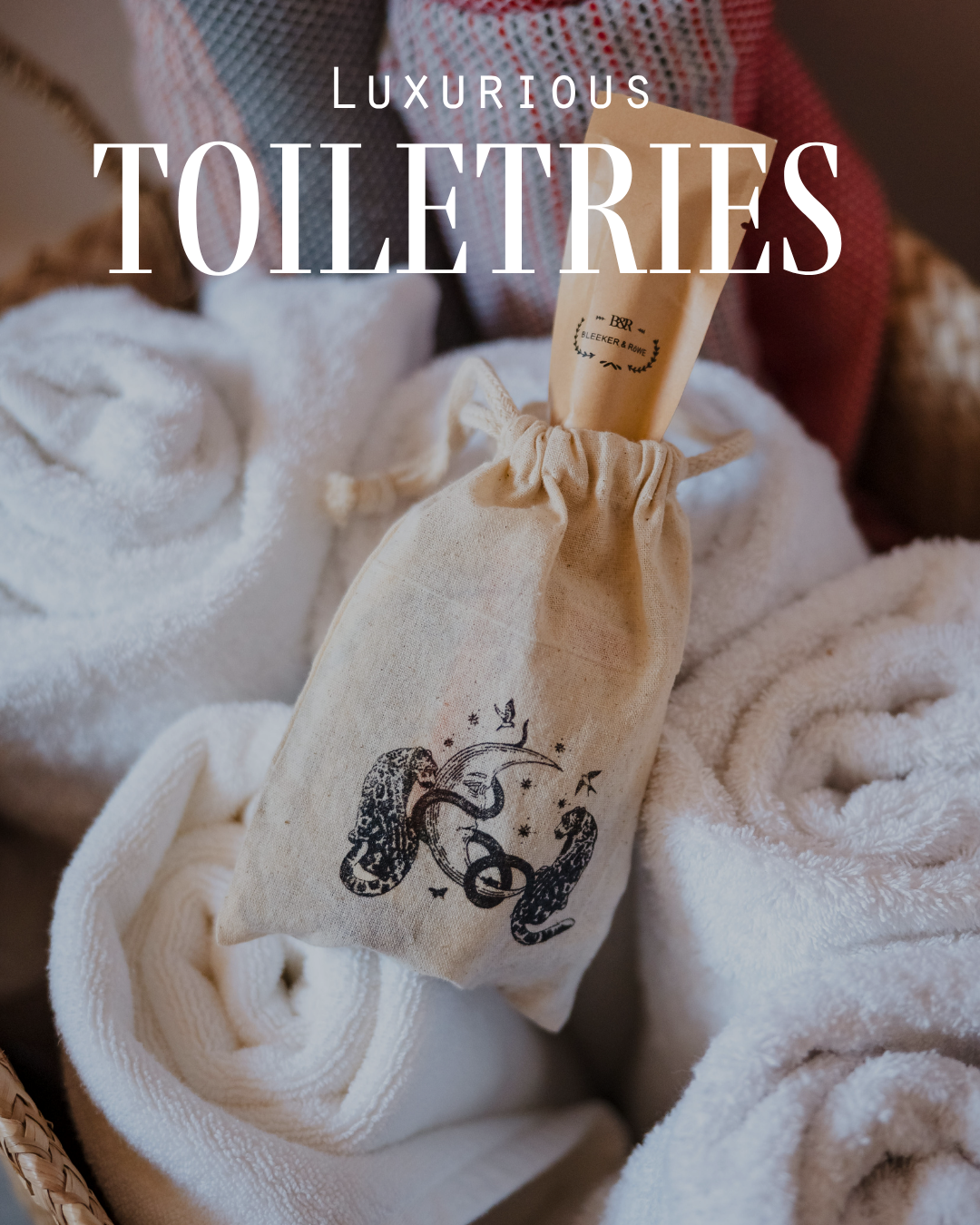 Luxurious toiletries and robe for relaxing group getaway