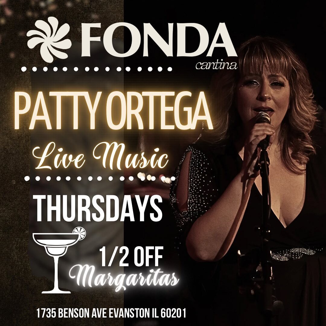 Enjoy Live Music Every Thursday Night with @mspattyortega and 1/2 off Margaritas! Pull up a seat in our cozy Mexican Bistro! #livemusic #mexicanbistro #margaritas #fondacantina