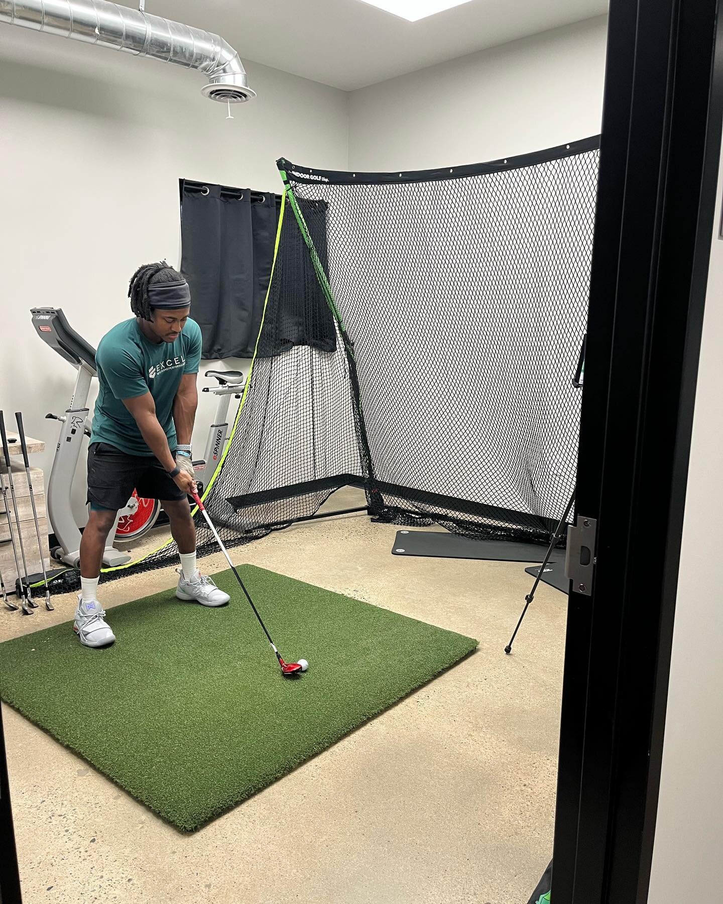 Excel H&amp;P Golf Performance Center coming soon located inside our location at @getfitanytime! Featuring the @fullswingsimulators, this new addition for golfers/clients will not only provide a convenient space to practice and play on over 300 diffe
