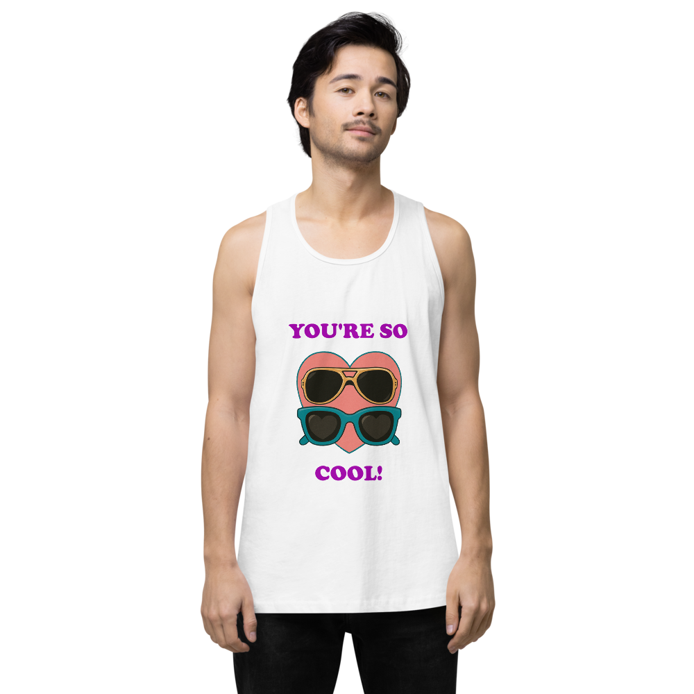 mens-premium-tank-top-white-front-69dabc1f7e8f9.png YOU'RE SO COOL, TRUE ROMANCE, CLARENCE AND ALABAMA, TEE, TANK TOP