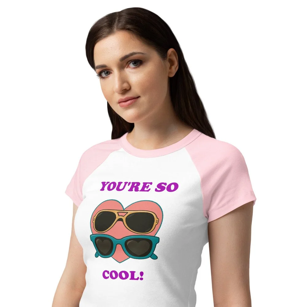 womens-micro-rib-raglan-baby-tee-white-pink-front-2-69dabae4e34dd.jpgYOU'RE SO COOL, TRUE ROMANCE, ALABAMA WORLEY, PINK, RAGLAN