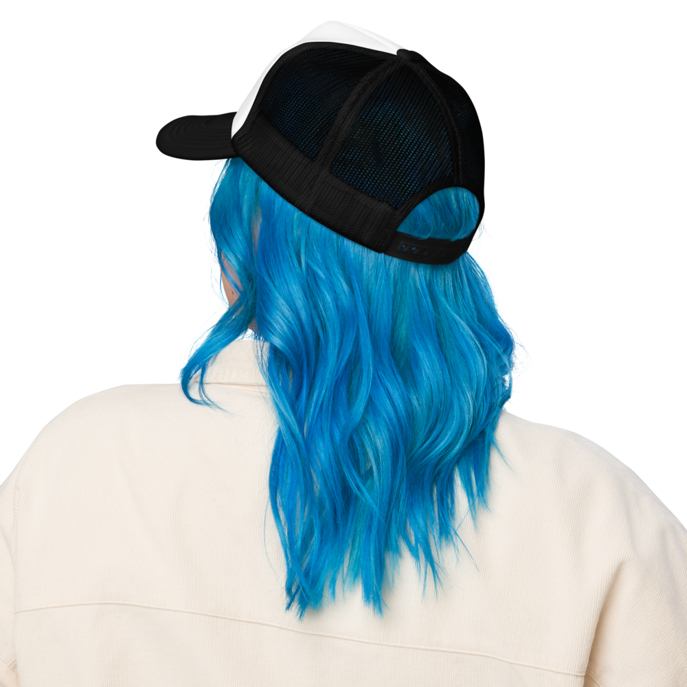 foam-trucker-hat-black-white-black-one-size-back-69dac55cbb12f.png, foam trucker hat, Cult Specs, Robot Skull Logo