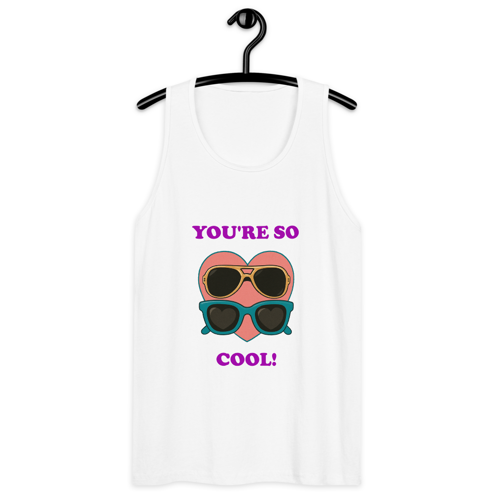 mens-premium-tank-top-white-front-69dabc1f7f8b0.png YOU'RE SO COOL, TRUE ROMANCE, CLARENCE AND ALABAMA, TEE, TANK TOP
