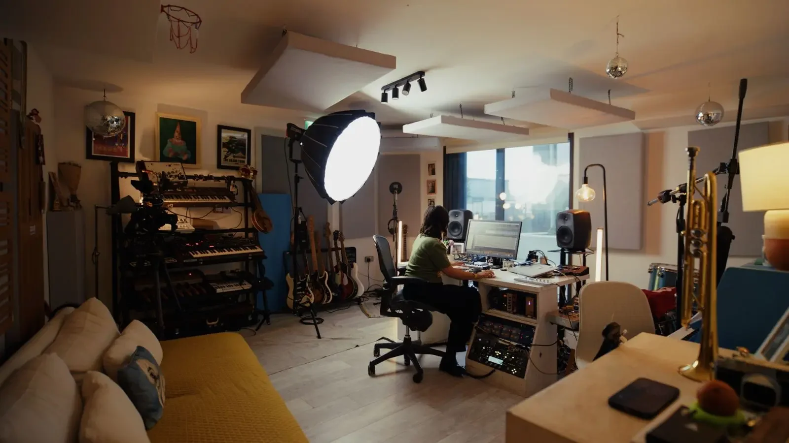 BTS filming at Steph Marziano's production studio
