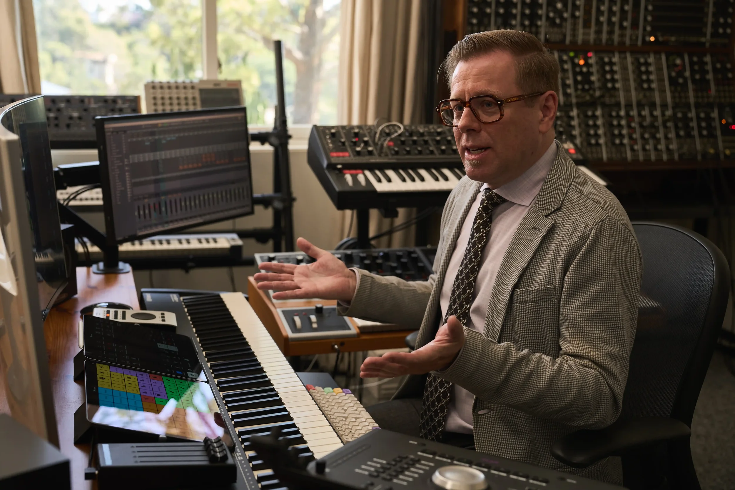 Filming Abel Korzeniowski in his home studio