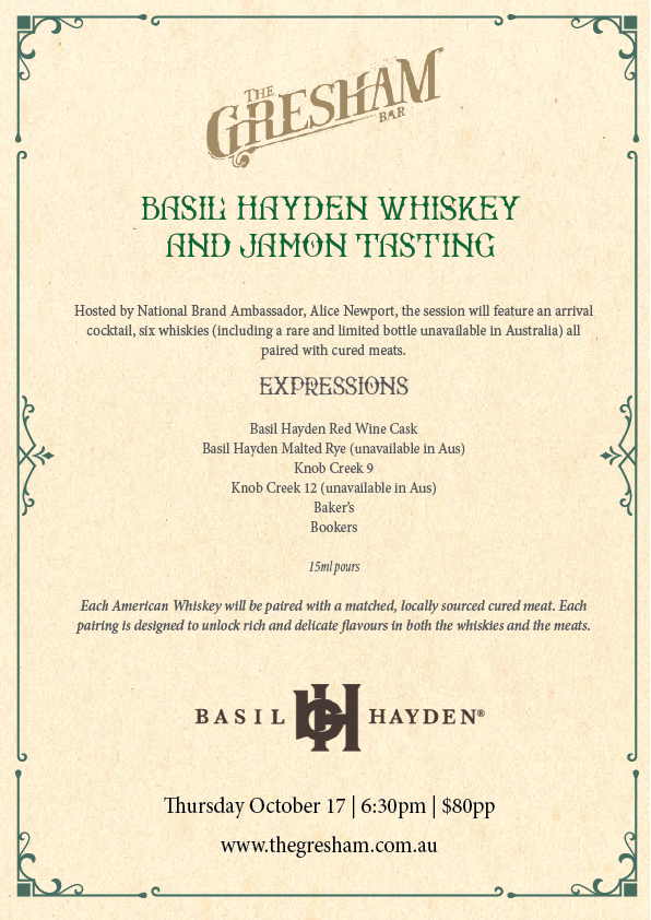 Basil Hayden & Jamon Tasting — The Gresham Bar