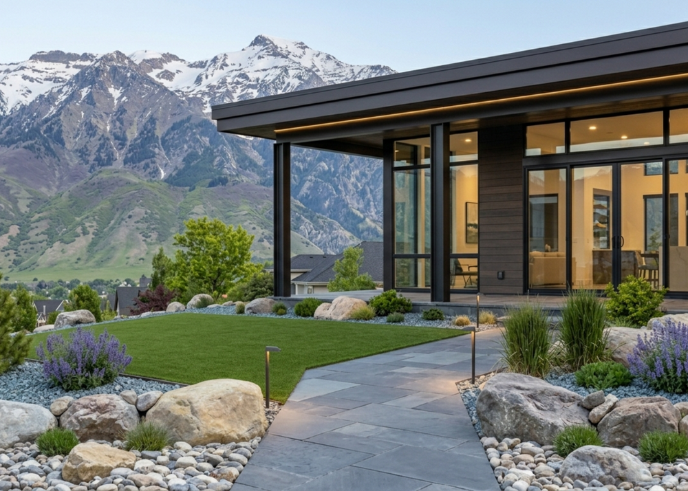 Decorative rock landscaping