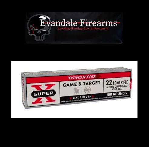 Winchester Ammunition, Super-X, 22LR, 40 Grain, Super Speed Round Nose, Copper Plated, 100 Round Box