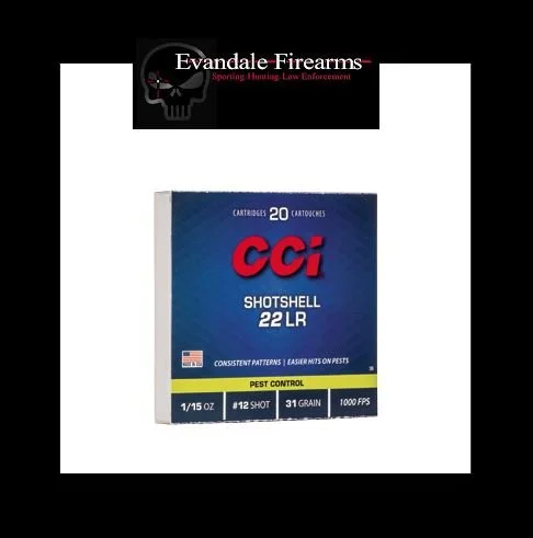 PEST CONTROL AMMUNITION - .22LR SHOTSHELL, #12 SHOT, 31GR, 20RD/BX