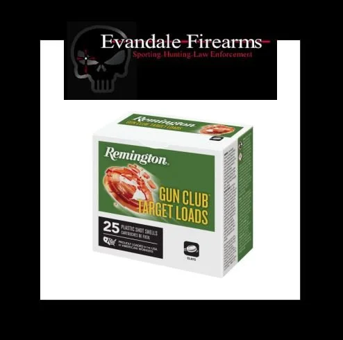 Remington, Gun Club, Target Loads, 12 Gauge, 2.75", 2.75 Dram, #8, 1 1/8 oz, Shotshell, 25 Round Box