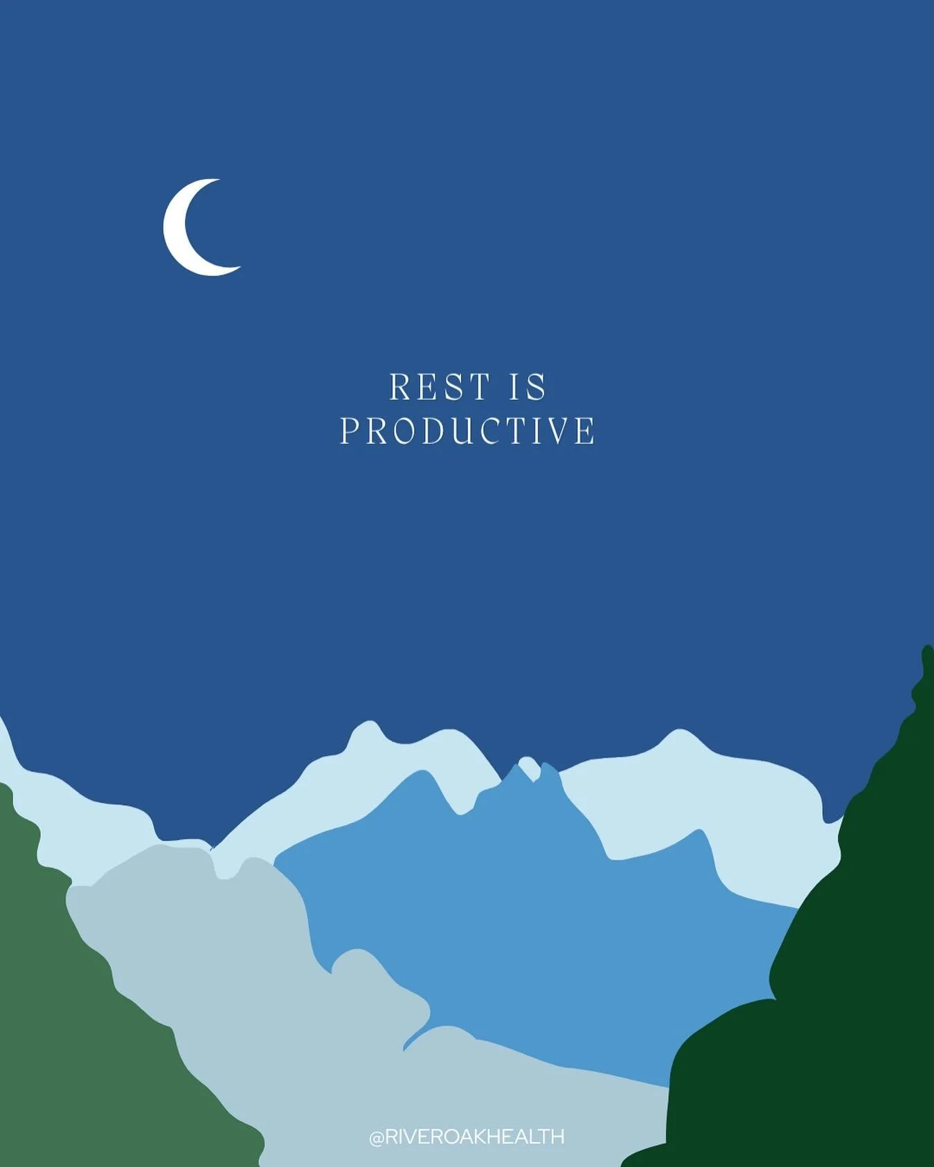 Say it with me: rest is productive 🌙💙💚

#restisproductive #riveroakhealth #edrecovery #haes #raves #clinic #mind #body #food #psychology #dietitian #quotes
