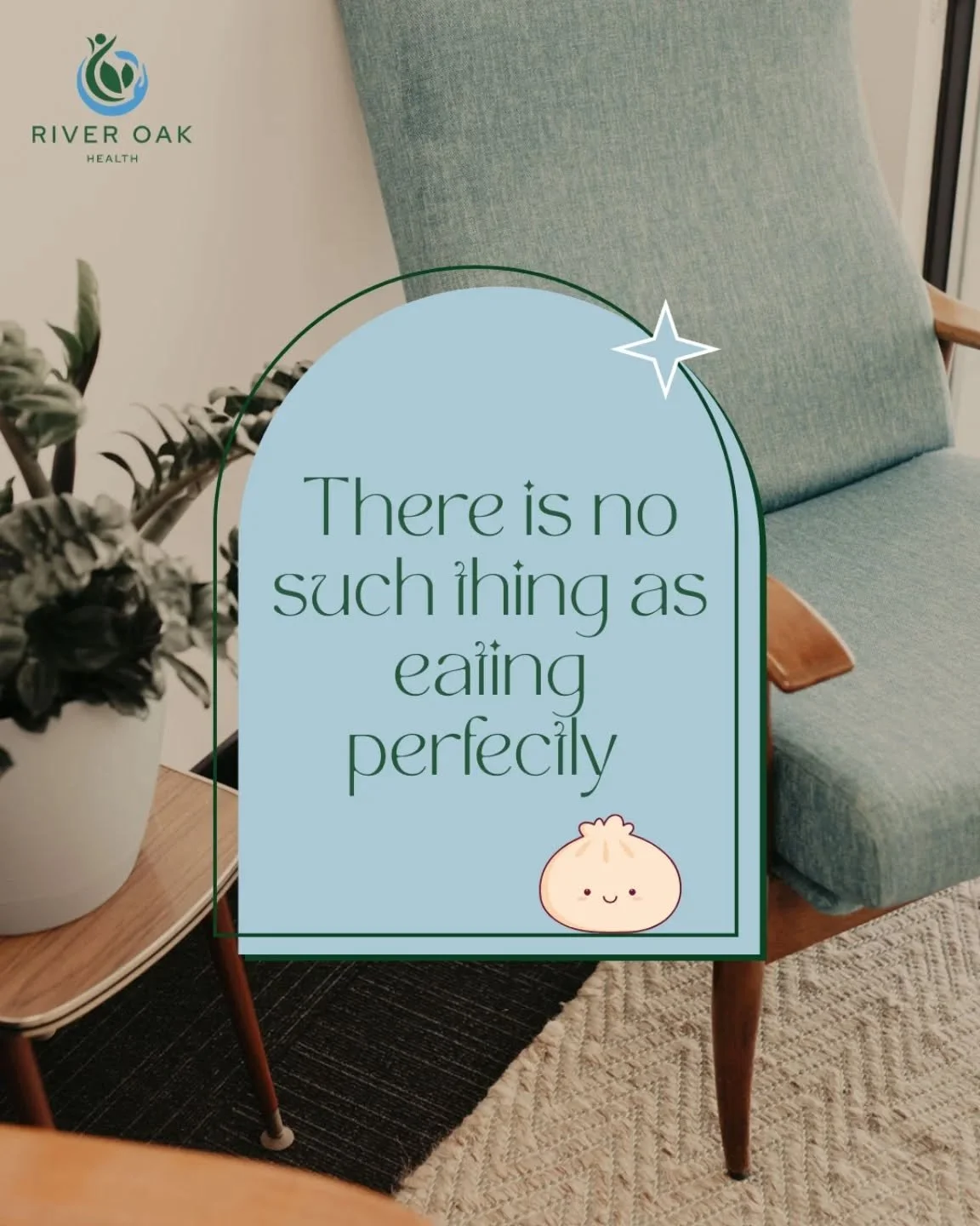 💚 There's is no such thing as eating perfectly 💙
.
.
.
.
.
.
.
.
.
.
.
.
.
#riveroakhealth #dietician #psychology #edrecovery #quote #affirmation #clinic #haes #raves