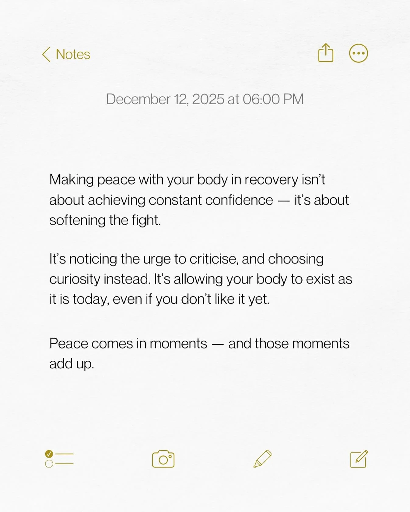 Peace comes in moments &mdash; and those moments add up 🤍

#edrecovery #eatingdisorderawareness #riveroakhealth #raves #recovery #peace #quotes #multidisciplinary #clinic #food #mind #body #prompts #haes
