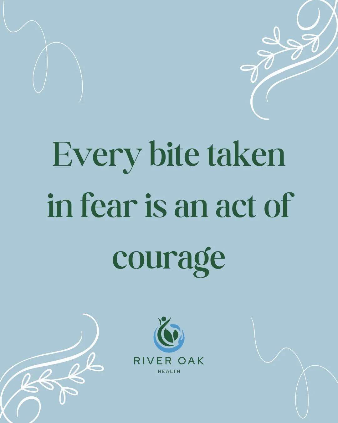If it feels scary and you&rsquo;re doing it anyway, that&rsquo;s bravery. We see you! 💚💙
.
.
.
.
.
#riveroakhealth #psychology #dietitian #RAVES #HAES #eatingdisorderrecovery #fearfoods