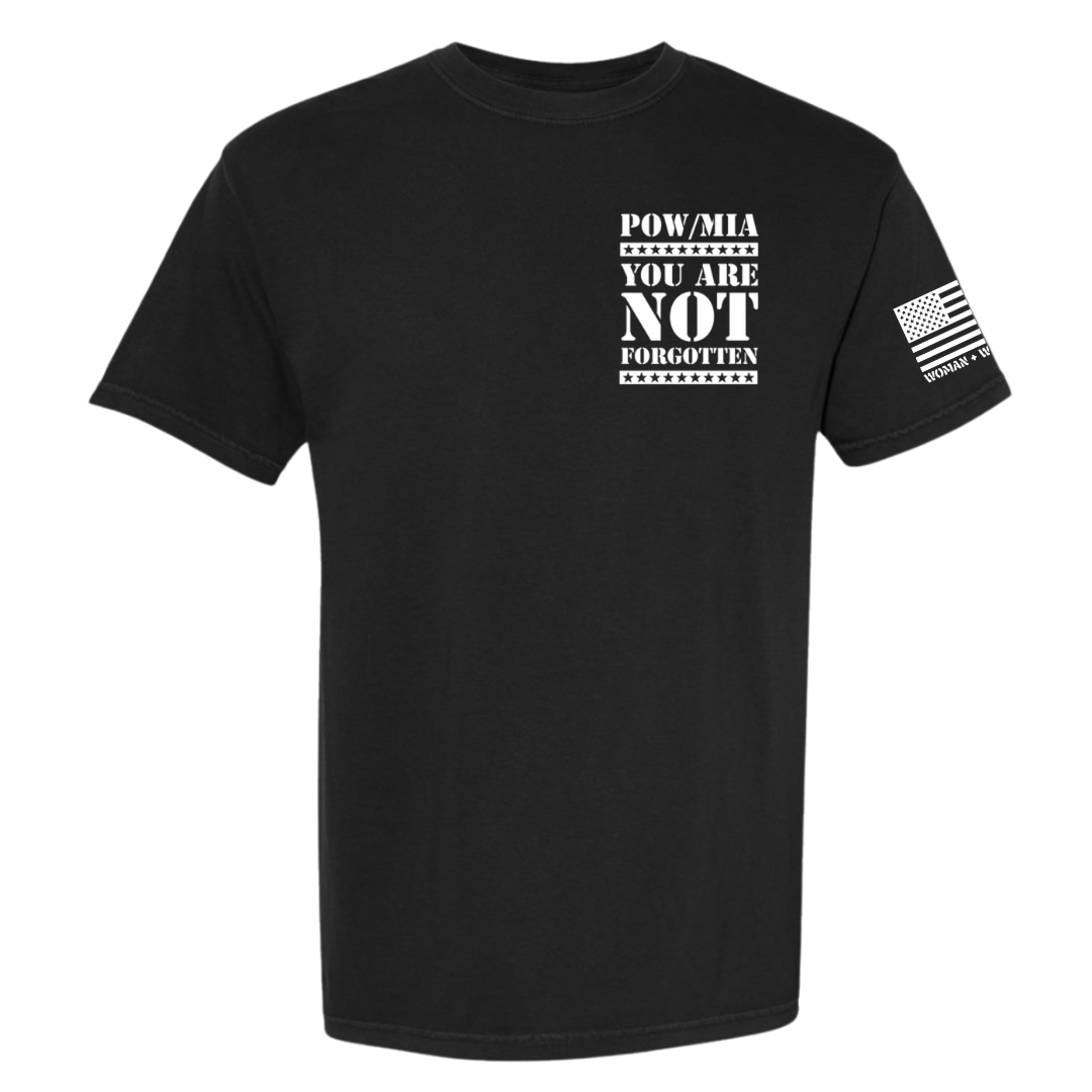 BLACK AND WHITE POW MIA REMEMBRANCE SHIRT (Copy)