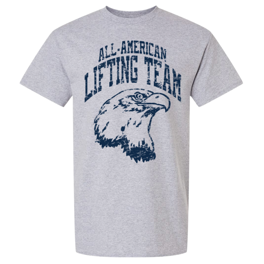 GREY AND NAVY ALL AMERICAN LIFTING TEAM WITH BALD EAGLE (Copy)