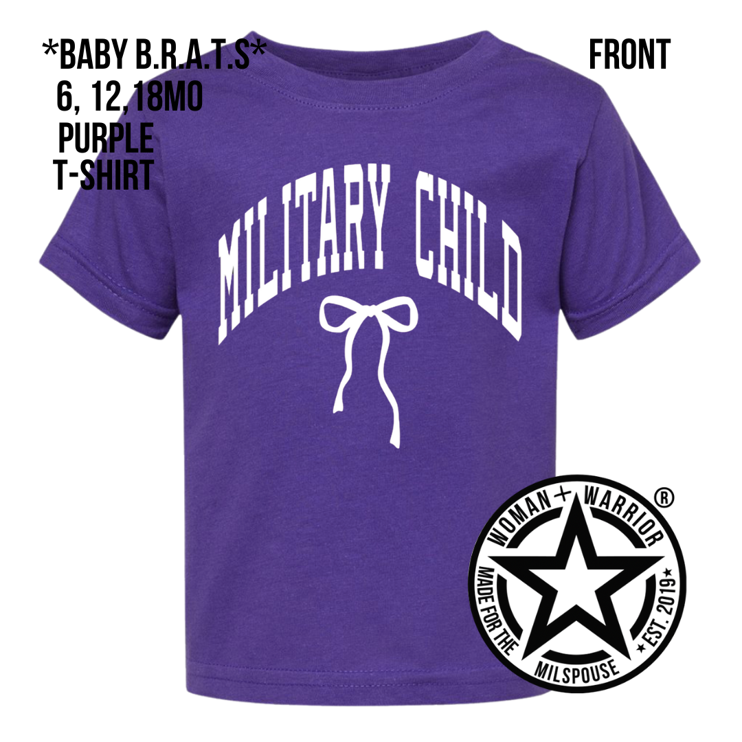 PURPLE UP! MILITARY CHILD BOW MONTH OF THE MILITARY CHILD PURPLE UP MOMC SHIRTS