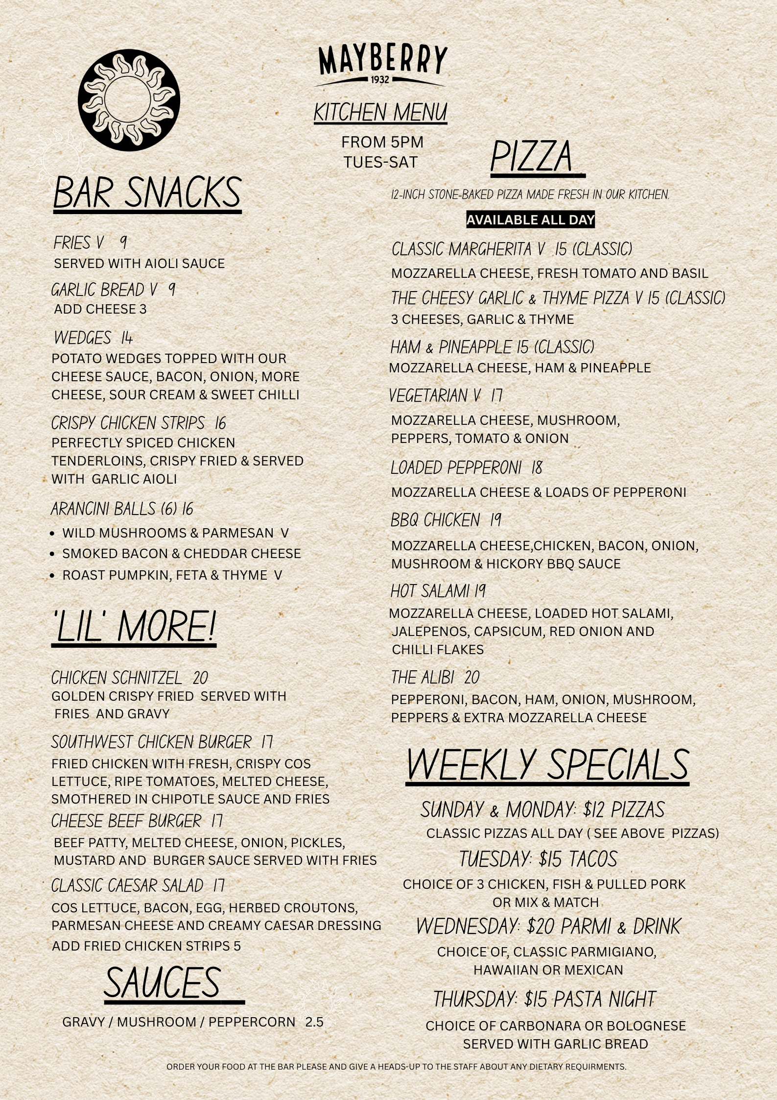 Food — Mayberry Darwin