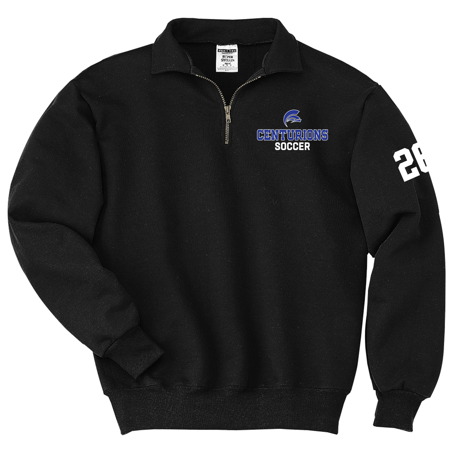 Circle Soccer - Half Zip Sweatshirt - Black w Custom.png