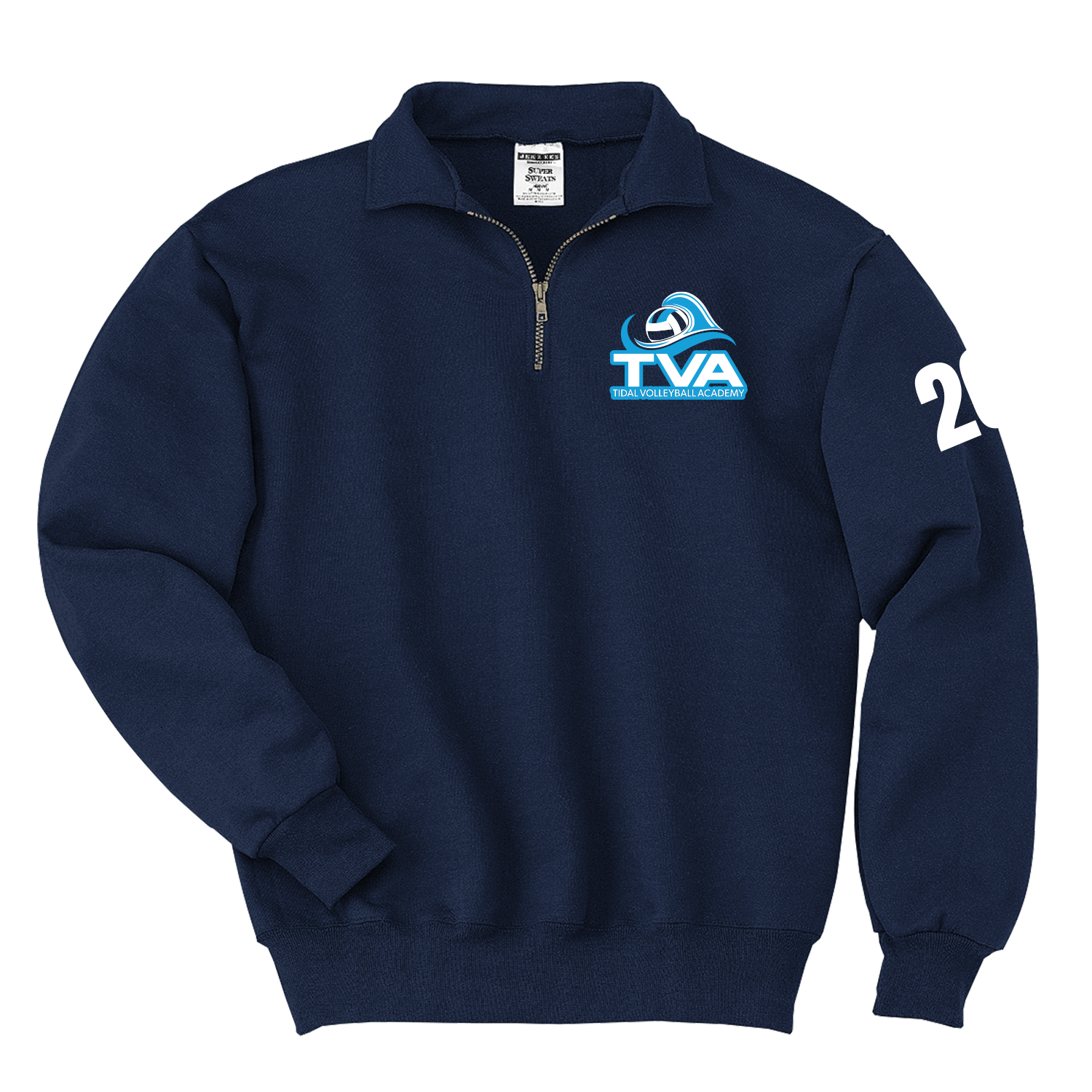 Tidal VB - Sweatshirt 1-4 Zip - Navy w Custom.png
