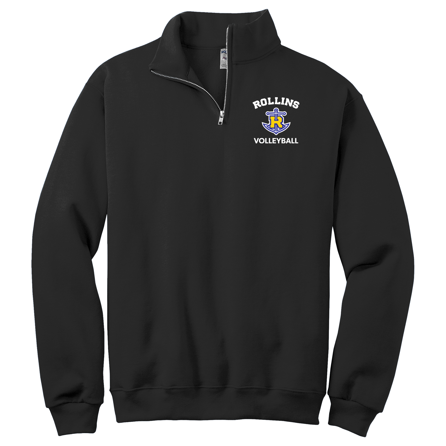 Rollins VB - Fleece Half Zip - Black.png