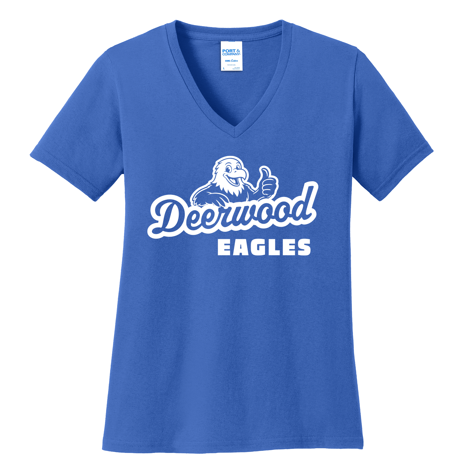 Deerwood - Heavy Cotton V-Neck - Blue.png