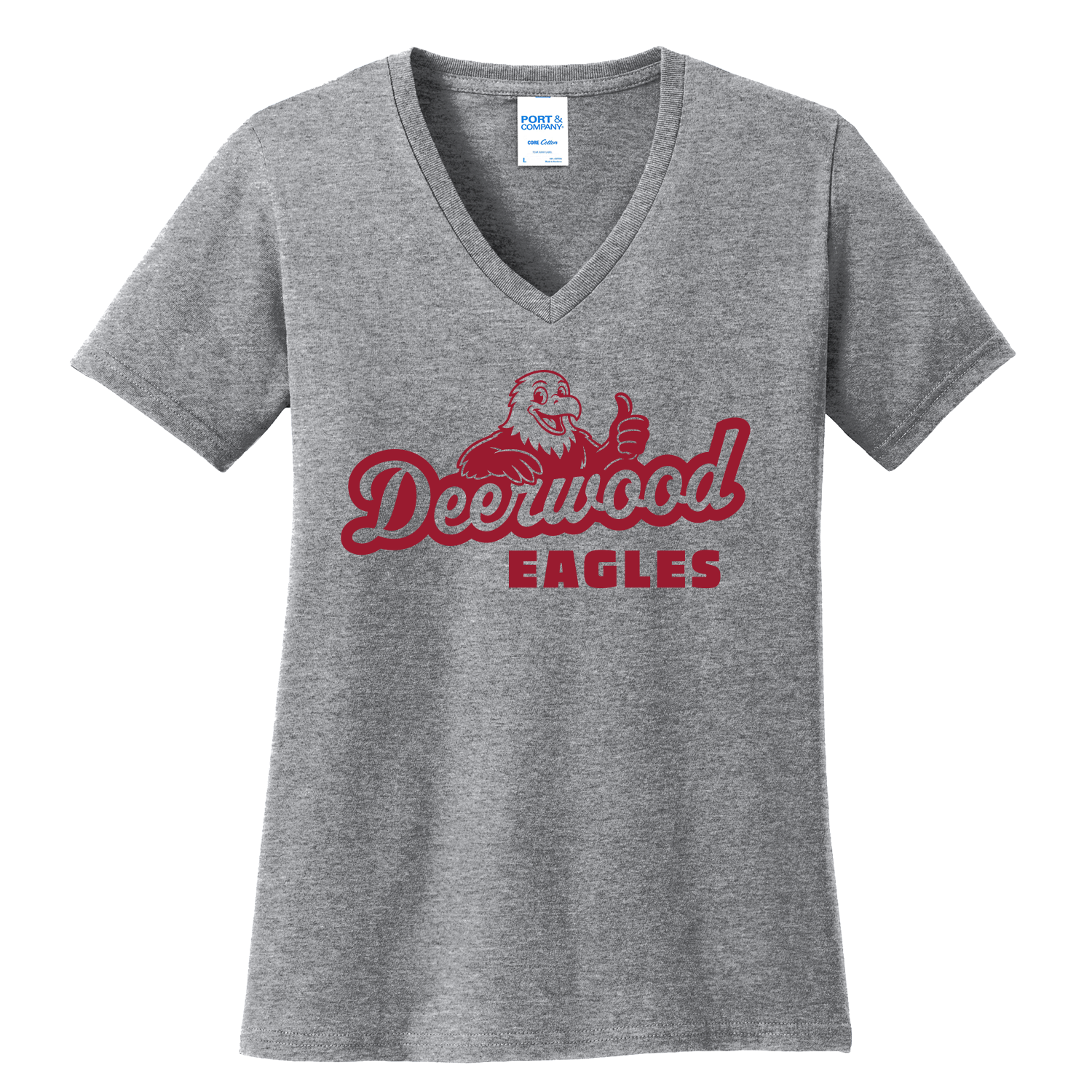 Deerwood - Heavy Cotton V-Neck - Gray.png