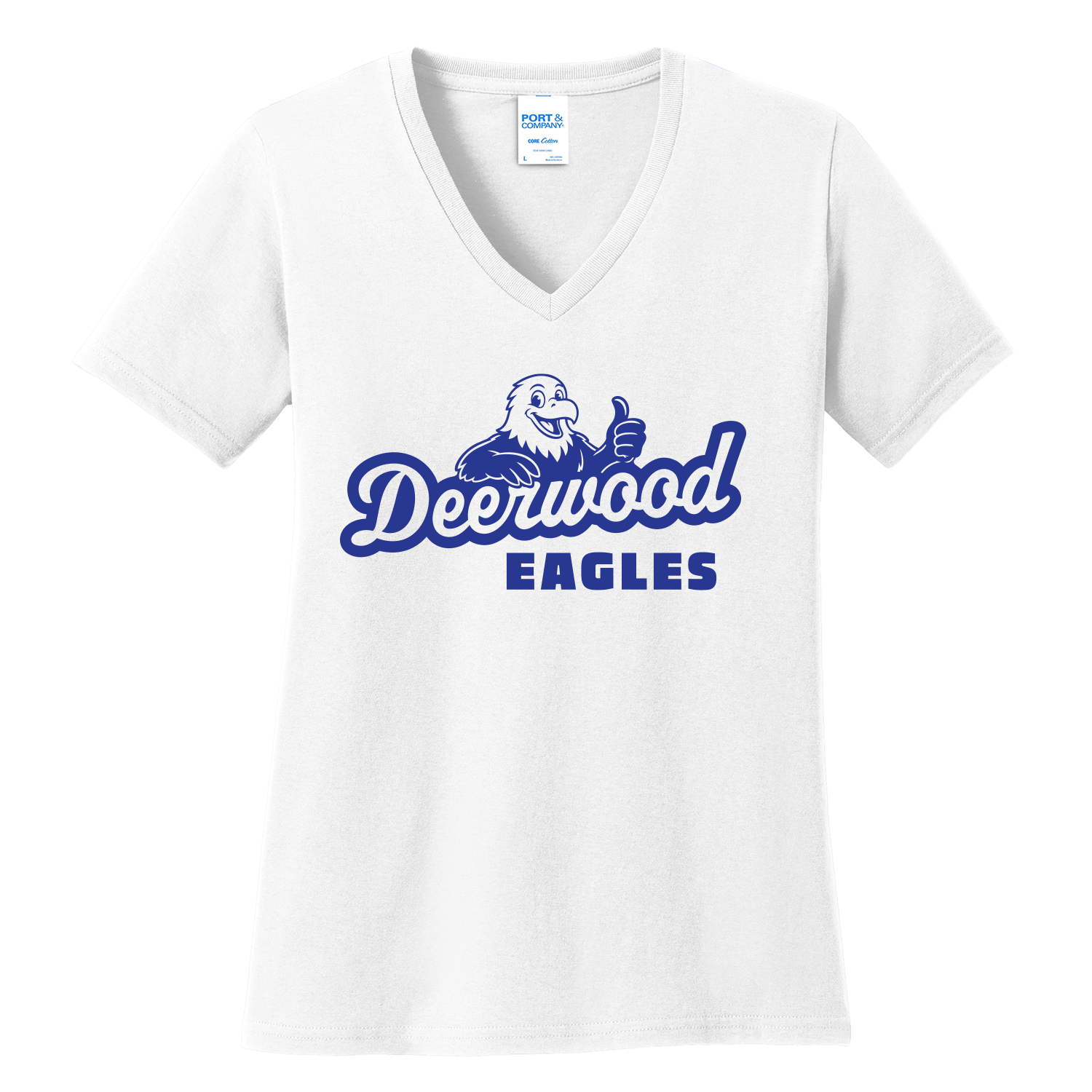 Deerwood - Heavy Cotton V-Neck - White.png